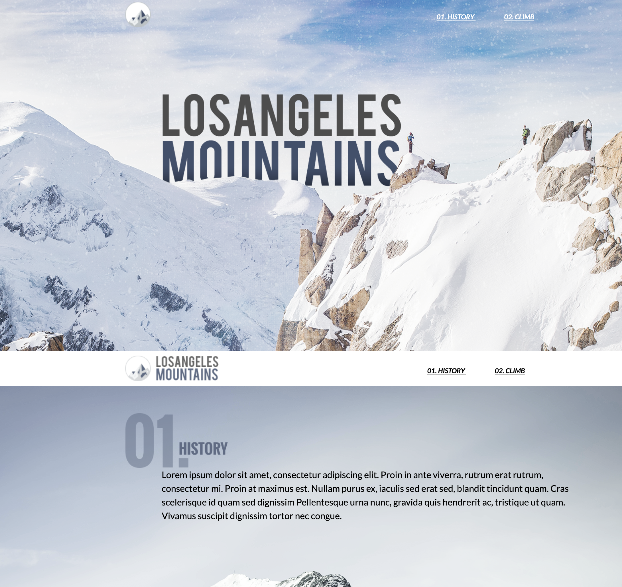 hiking landing page